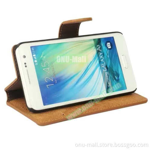 Retro Frosted Style Flip PU Leather Wallet Case Cover for Samsung Galaxy A3 Case